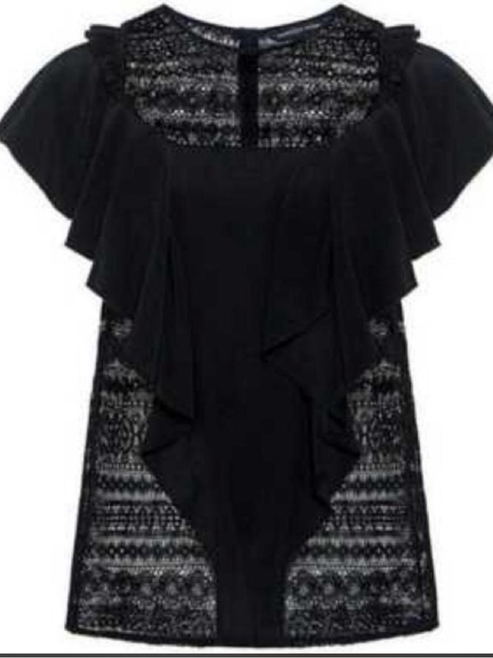 Marissa Webb black lace silk blouse